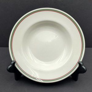Mayer China Individual Pasta Bowls Spaghetti Soup Bowls Green Red Bands